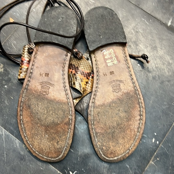 Fortuna Valentino Snakeskin Sandals 39.5 - Picture 13 of 15